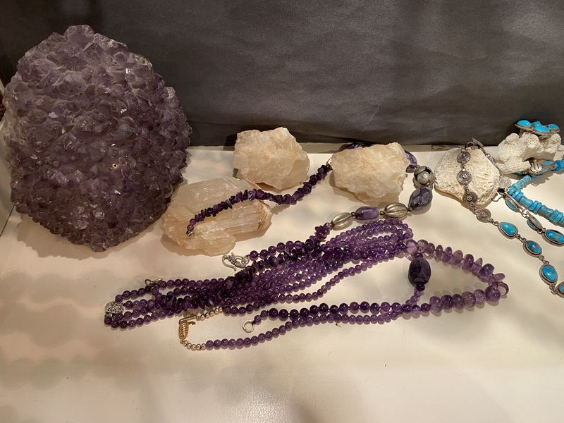 Amethyst Necklaces and Geode