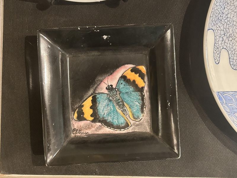 Black Square Butterfly Dish