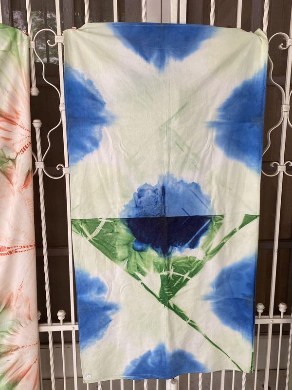 Blue Rose on Cotton