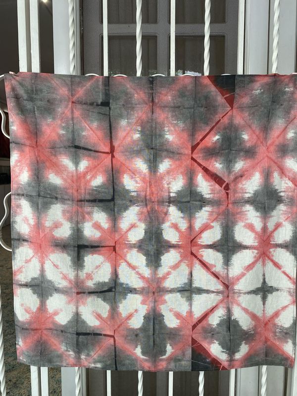 Coral and Charcoal Tablecloth