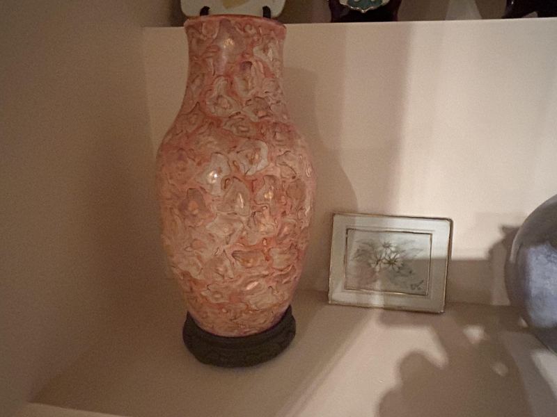 Coral Marbled Vase