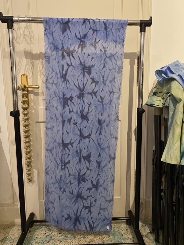 Cornflower Blue Shibori Scarf