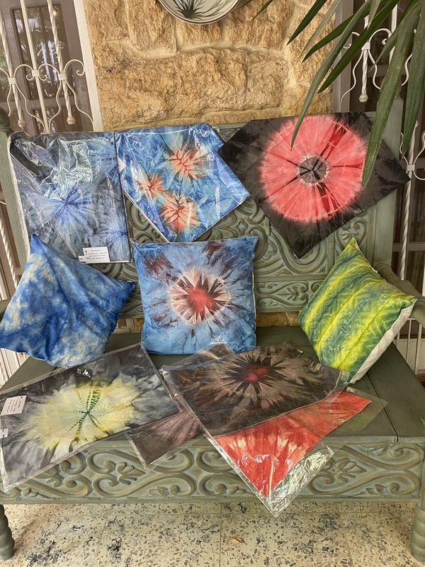 Dyed Cushions and Scarves