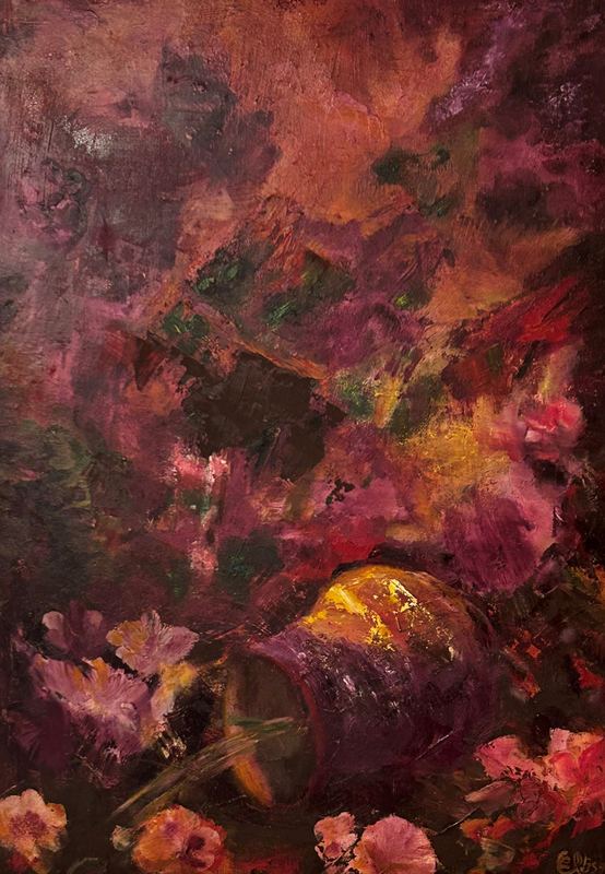 Fallen Jug with Carnations