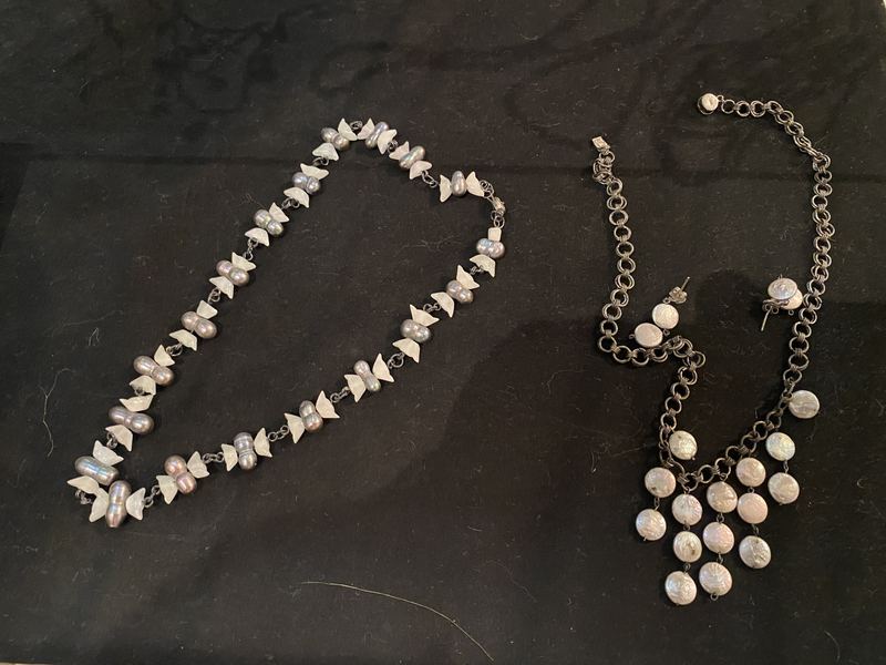 Grey Pearl and Shell Necklaces