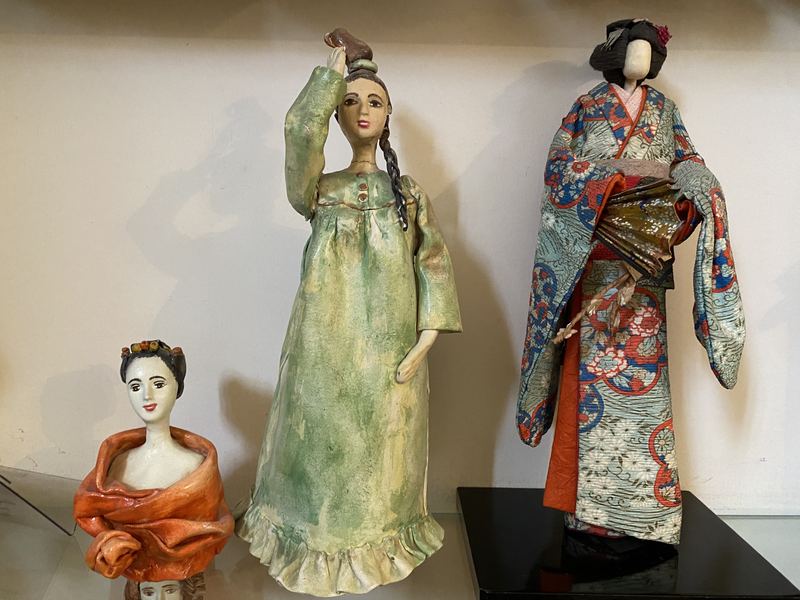 Kimono Lady and Clay Figures