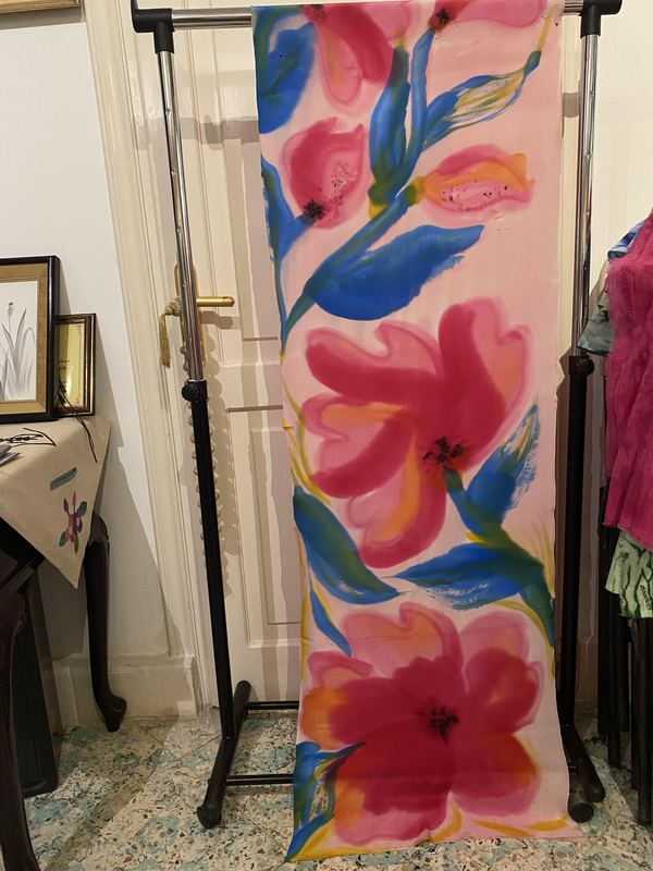 Pink Tulips on Silk