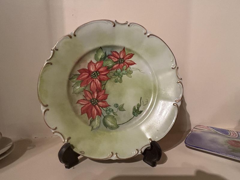 Poinsettia Painted Plate