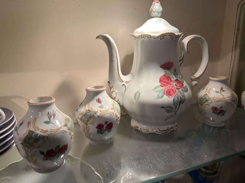 Rose Painted Coffee Service