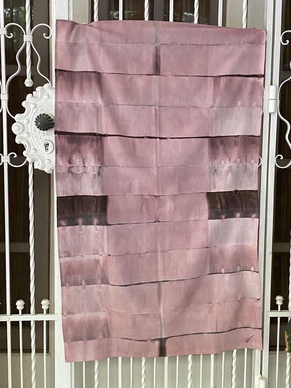 Rose Striped Cotton Panel