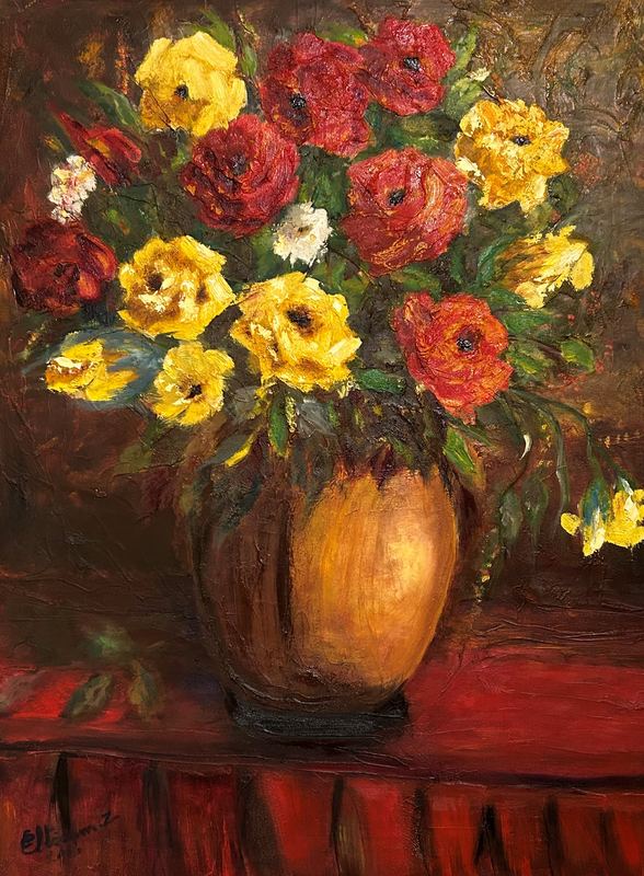 Roses in a Copper Vase