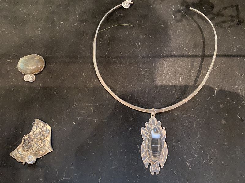 Silver Torque with Agate