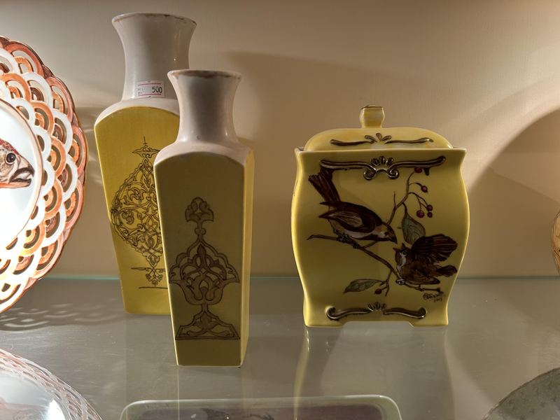 Yellow Vases and Bird Box